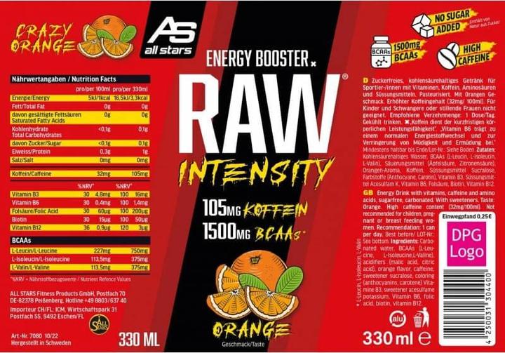 Produktbild All Stars Raw Intensity Energy Drink (330ml) (Orange, 1 x)