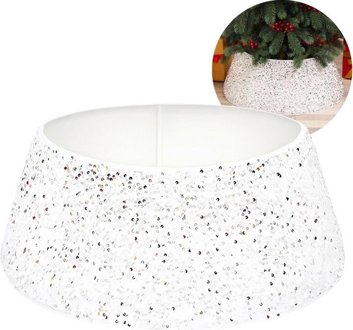 White with silver sequins