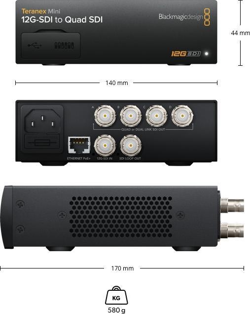 Immagine prodotto Blackmagic Design Teranex Mini 12G-SDI a Quad SDI (Analogico -> Digitale)
