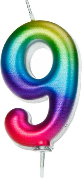 Actual product image Creative Party Candle 'Chiffre' Multicoloured - 9 (1 pcs.)