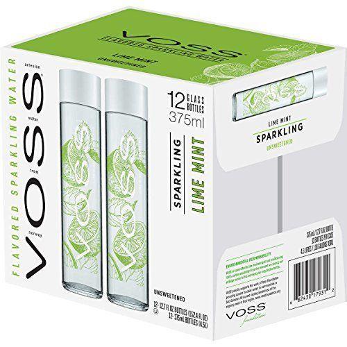Voss FLAVORED Sparkling Water LIME - MINT box 12 x 375 ml Norway (12 x 37.5 cl)