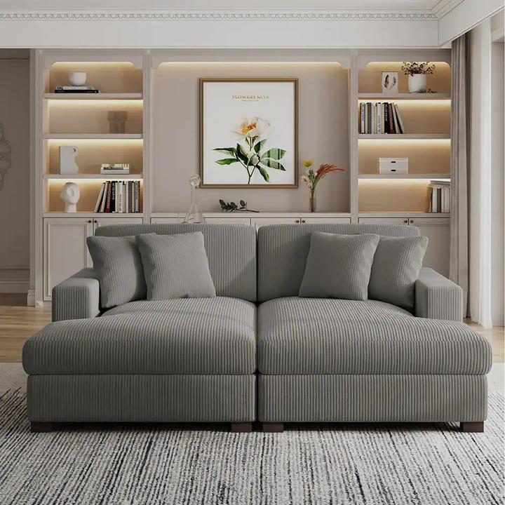 Actual product image HTI-Living Big Sofa Grau Couch Justus (Corner sofa)