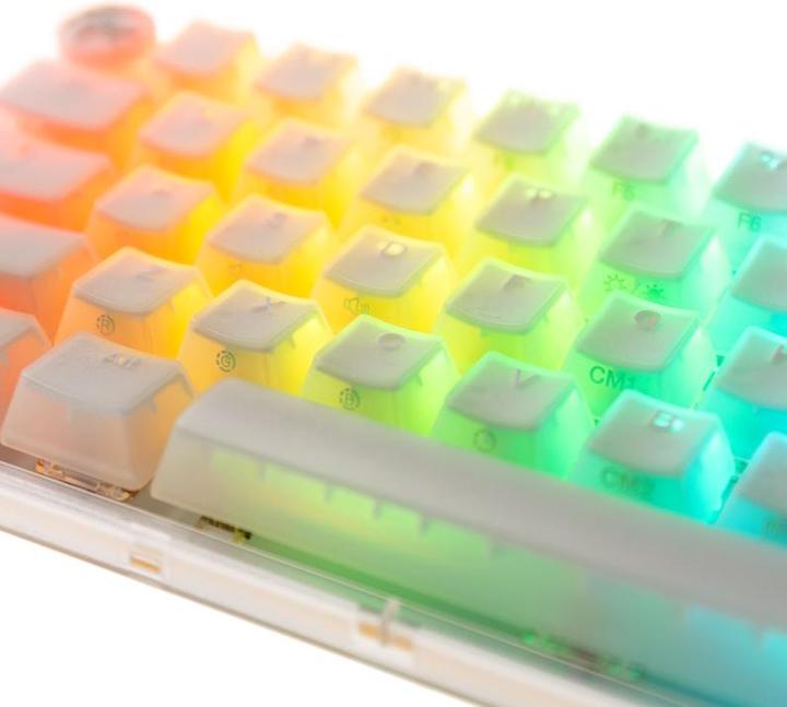 Actual product image Ducky One 3 Aura White Mini Gaming Keyboard, RGB LED - MX-Silent-Red (US) (Eng. Int., Cable)