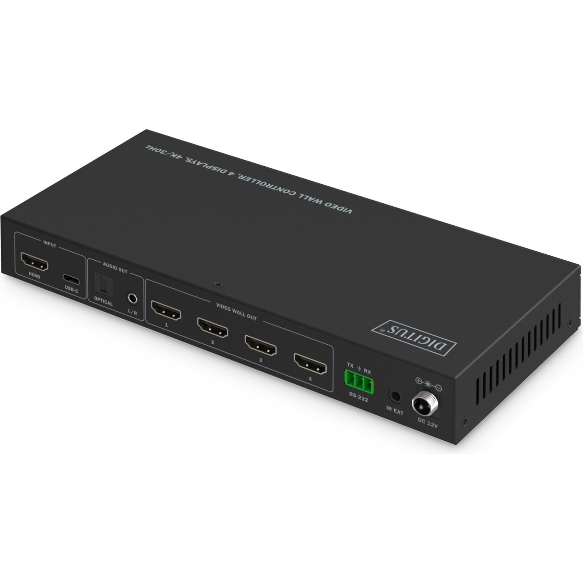 Digitus Controller video wall, 4 display, 4K/30Hz, Switch KVM, Nero