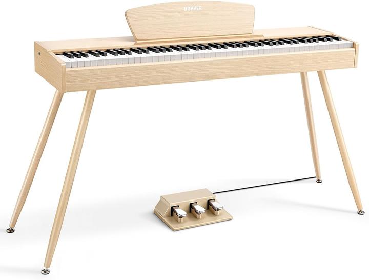 Image du produit Donner Piano numérique 88 touches avec mécanisme à marteaux, polyphonie 128 et connectivité USB-MIDI (88 Boutons)