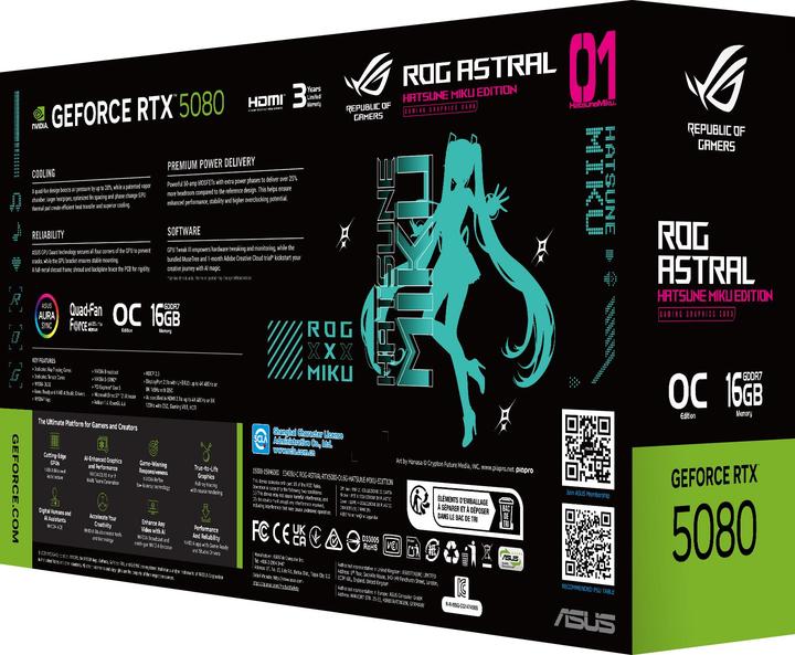 Actual product image ASUS ROG Astral GeForce RTX 5080 Hatsune Miku Edition (16 GB)