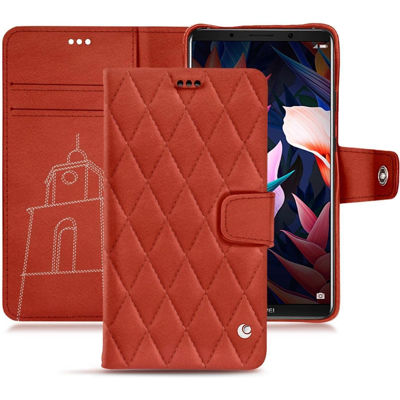 Noreve Lederschutzhülle Wallet (Huawei Mate 10 Pro), Smartphone Hülle, Orange