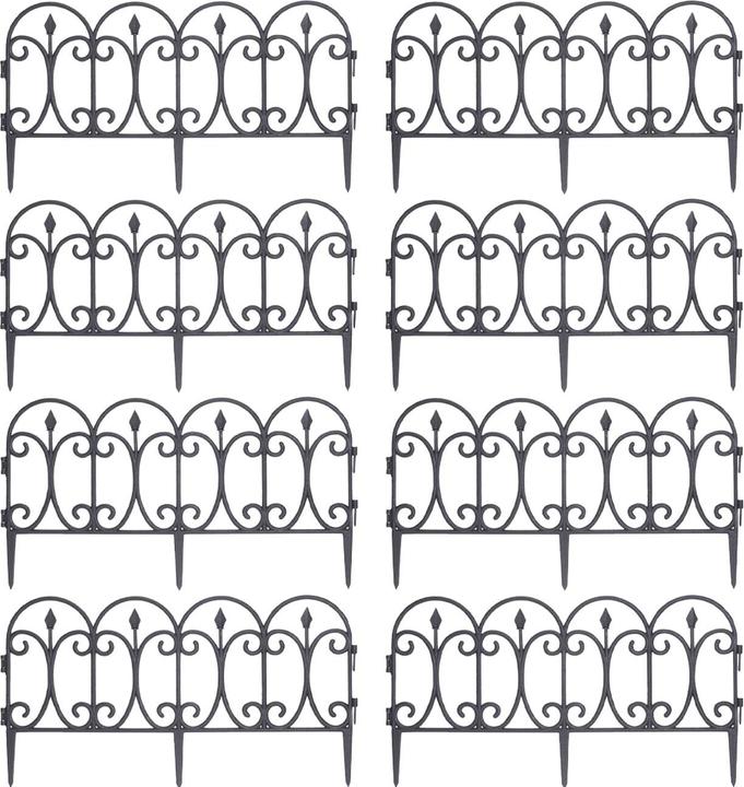 Actual product image ProGarden 8er-Set Beetzaun, schwarz, je 60 x 30 cm