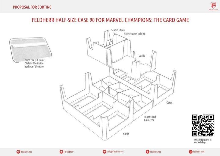 Actual product image Feldherr HSCA090P09 - Half-Size Case 90 for Marvel Champions: The Card Game - Basic Game (Foam material, Plastic)