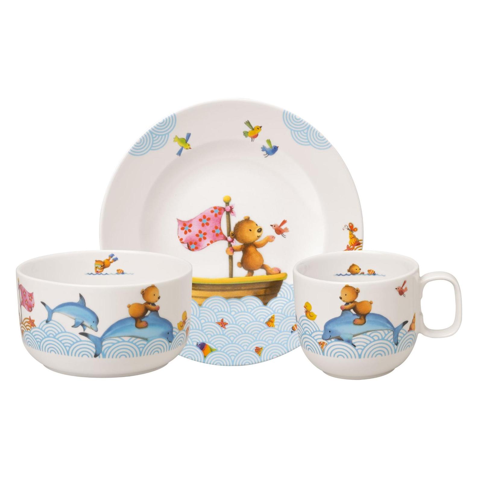 Villeroy & Boch, Kinderservies + Bestek, Set 3tlg. Ef Happy As A Bear