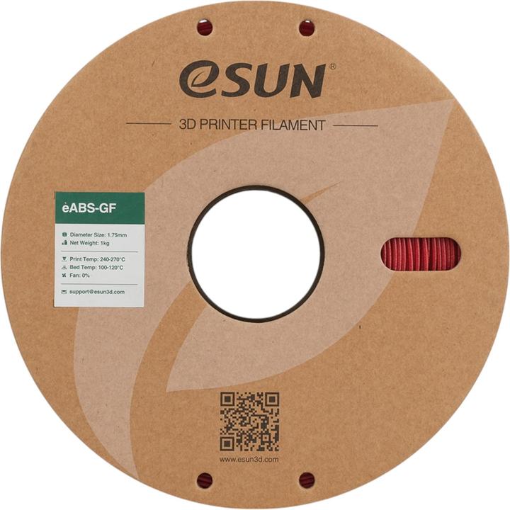 Produktbild eSUN eABS-GF Glasfaser Feuerwehr Rot Filament 1.75mm 1Kg (ABS, 1.75 mm, 1000 g, Rot)