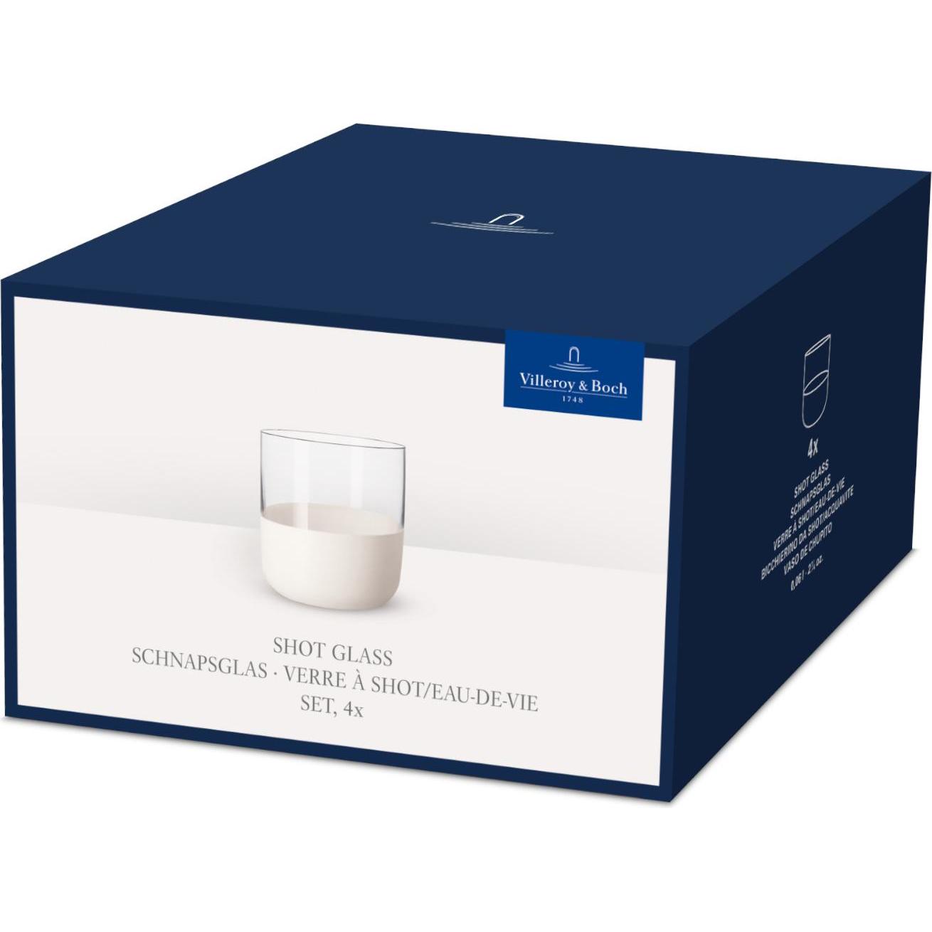 Thumbnail - Villeroy & Boch Schnapsglas, Set 4tlg Manufacture Rock blanc, Cocktailgläser, Weiss, Transparent