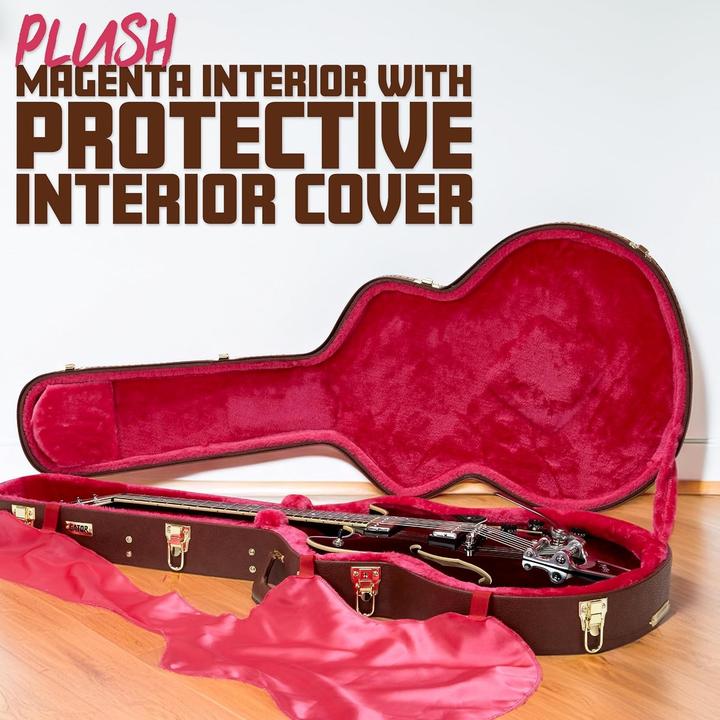 Produktbild Gator Cases GW-335-BROWN houten koffer voor semi-hollow gitaar (Gitarre)