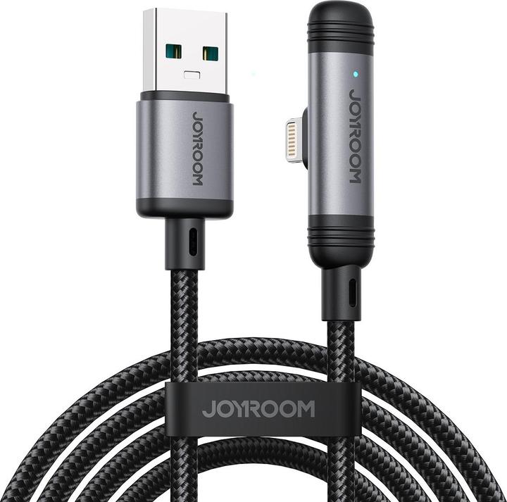 Produktbild Joyroom USB-A to Lightning Angled Fast Charging Cable 3A, 1.2m - Black (1.20 m, USB 2.0)