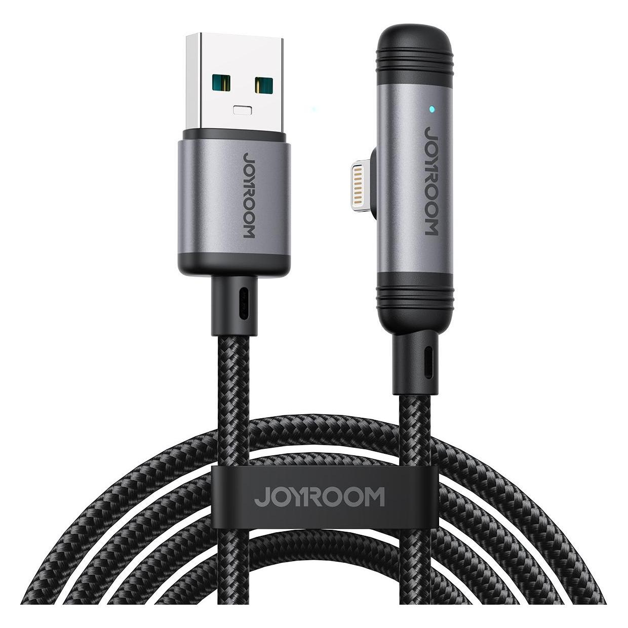 Joyroom Usb-A To Lightning Angled Fast Charging Cable 3A, 1.2m - Black (1.20 m, Usb 2.0), Usb-kabel