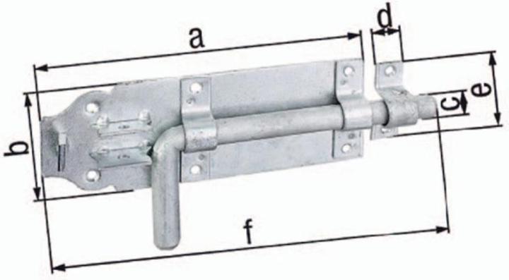 GAH Bolt bolt Length 160 mm Width 70 mm Hot-dip galvanised steel Extension 49 mm (1 pcs.)