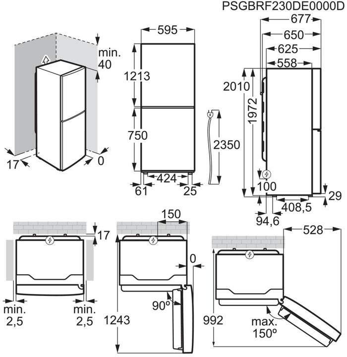 Produktbild Electrolux LNT6ME36U Kombinierter Kühlschrank Kapazität 366 Liter (366 l)