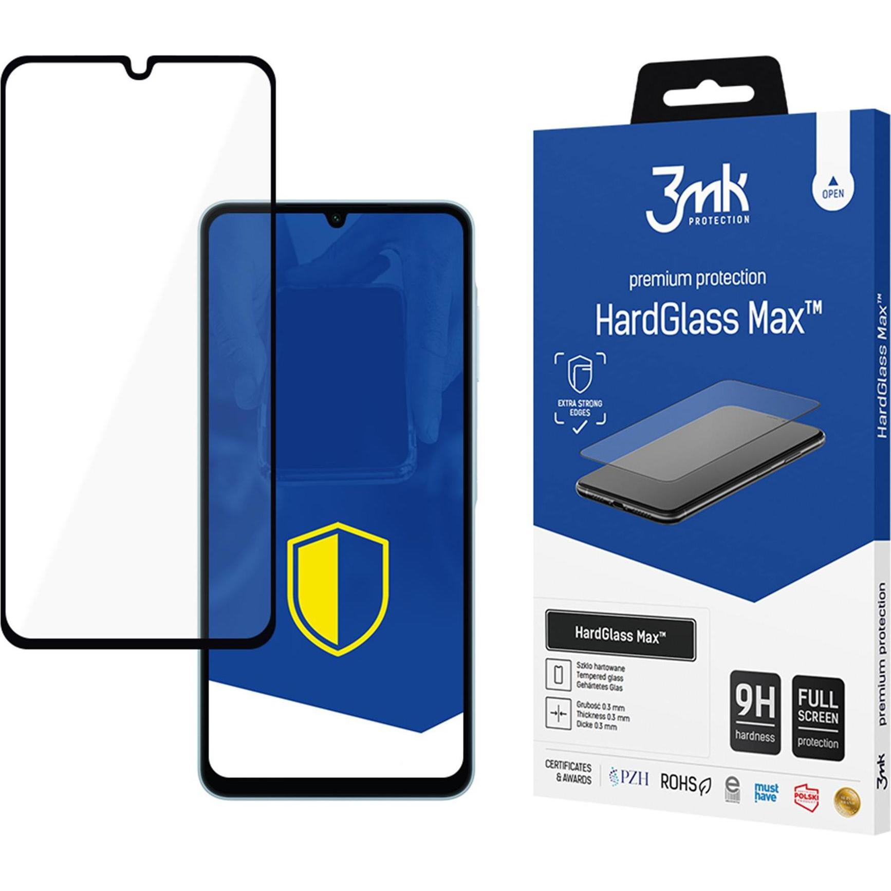 3MK tvrzené sklo HardGlass Max Black pro Samsung Galaxy A06 (Samsung Galaxy A06), Pellicola protettiva smartphone, Nero