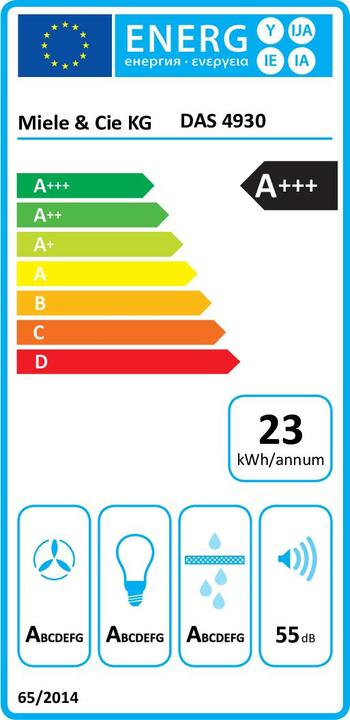 Energy Label Miele DAS 4930 (Flat-screen hood)