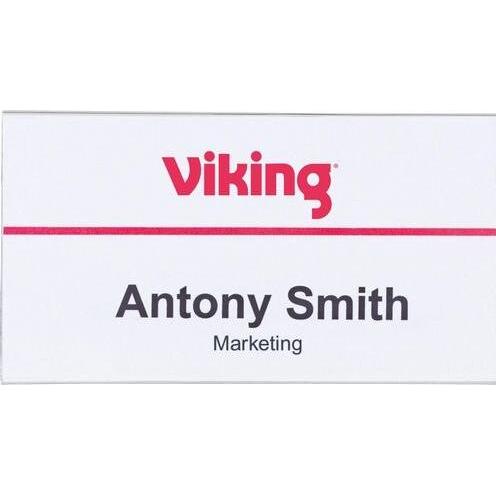 Office Depot, Informationsschild, Namensschild Horizontal Standard Kombiklemme 75 mm x 40 mm