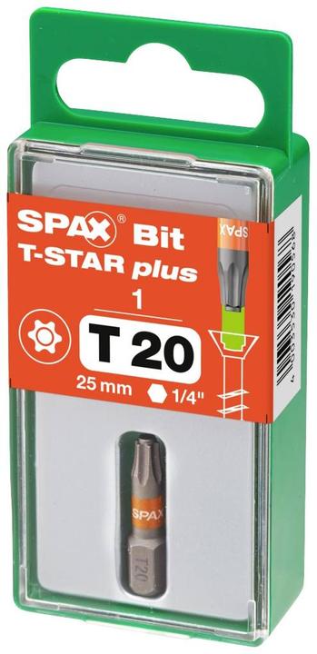 Actual product image Spax BIT T-STAR PLUS T20 25mm S