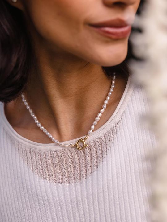 Image du produit Purelei Charm Kette mit Perlen (Acier inoxydable, Eau douce)