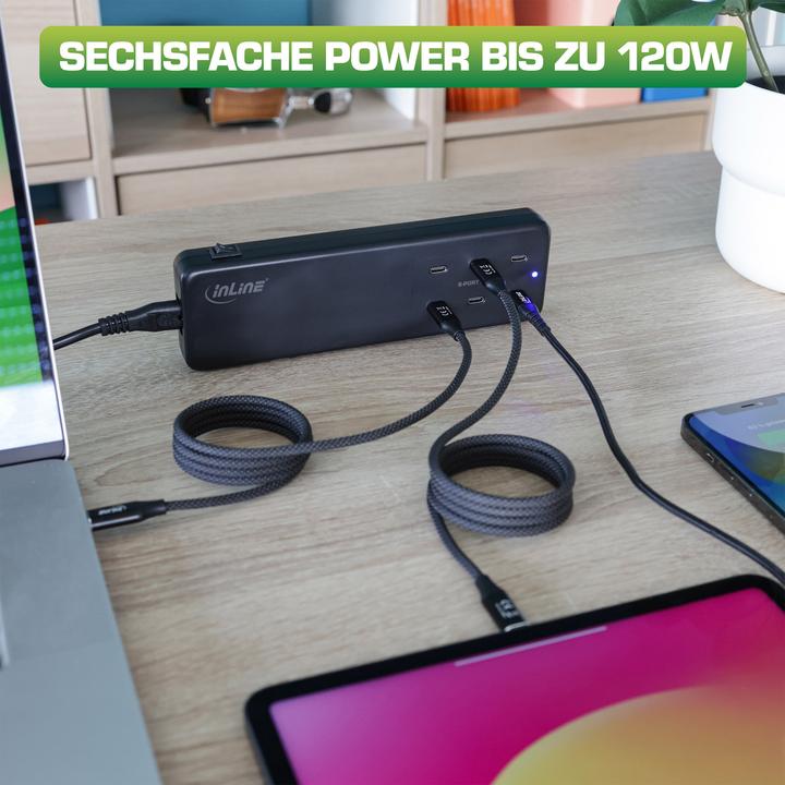 Produktbild InLine Multiport Netzteil (120 W, 6 Ports)