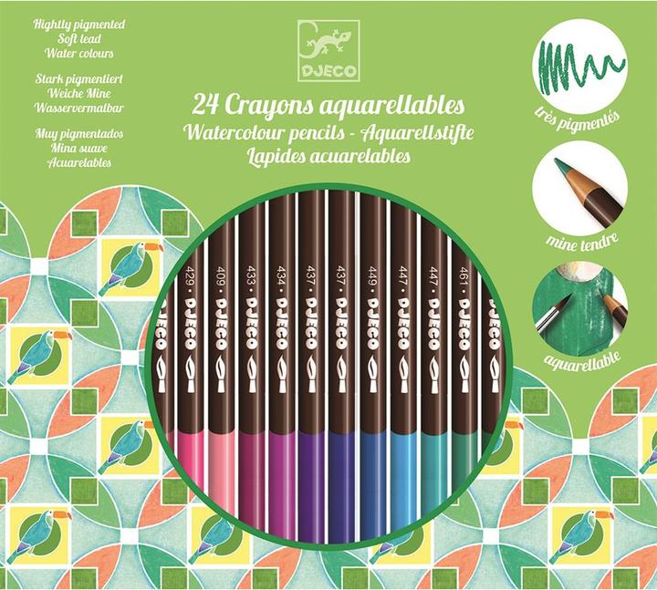 Produktbild Djeco 24 Farbstifte aquarell (Mehrfarbig, 24 x)