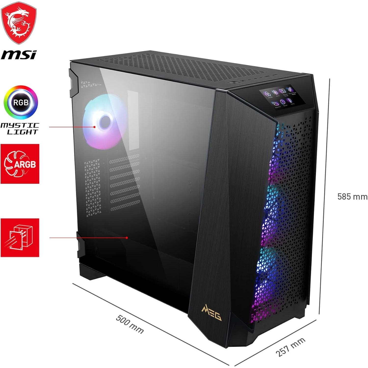 MSI Meg Prospect 700R (ATX, mATX, Mini-ITX, E-ATX), Case PC, Nero