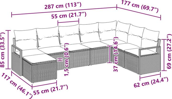 Produktbild vidaXL Outdoor-Sofagarnitur