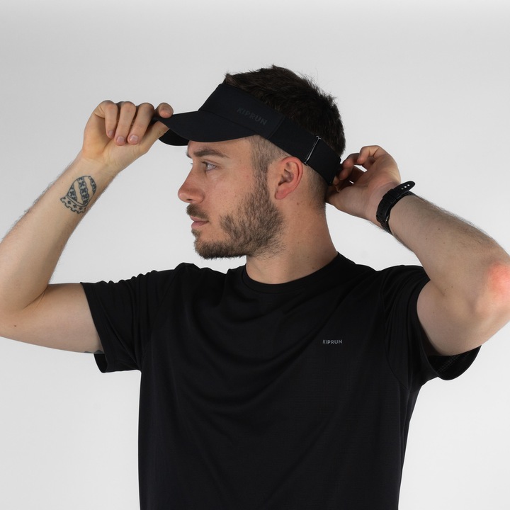 Actual product image Kiprun Running Visor Cap V2 black