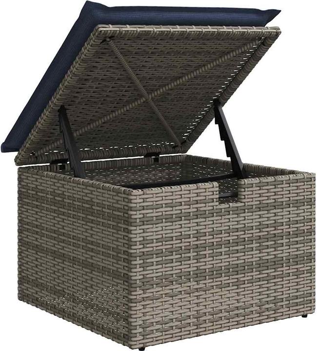 Produktbild vidaXL 7-tlg. Garten-Sofagarnitur mit Kissen Schwarz Poly Rattan