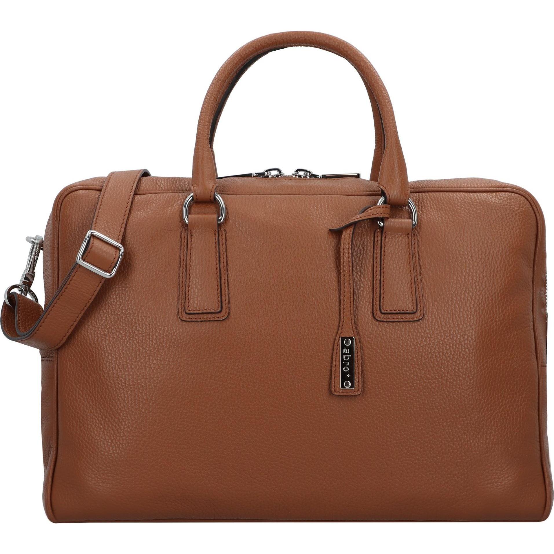 Abro, Handtasche, Adria Schultertasche Leder 39 cm, Beige