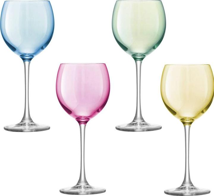 Produktbild LSA Polka Weinglas 400ml - pastell sortiert x 4 (40 cl, 4 Gläser, Rotweingläser)