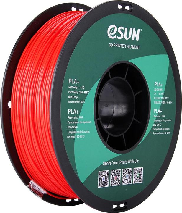 Actual product image eSUN PLA+ 1.75mm Red 1kg 3D Filament (PLA+, 1.75 mm, 1000 g, Red)
