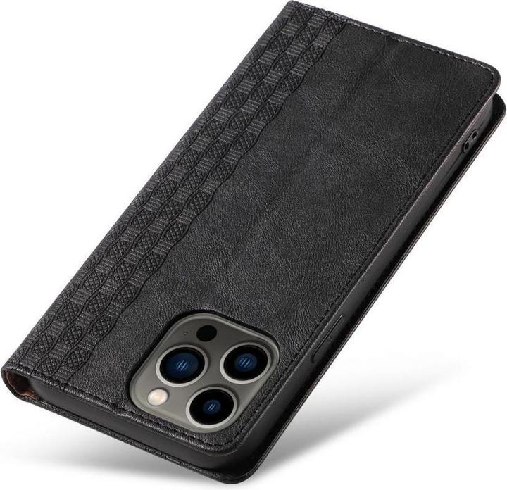 Immagine prodotto Hurtel Custodia con cinturino a calamita per iPhone 12 Pro Max Portafoglio + Mini cordino Ciondolo Nero (Apple iPhone 12 Pro Max)