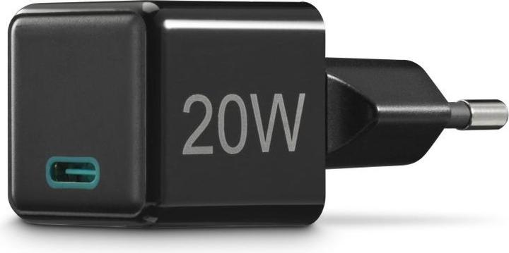 Image du produit Hama Chargeur rapide, USB-C, PD/Qualcomm®, Super-Mini-Charger, 20 W, noir (20 W, 1 portion)