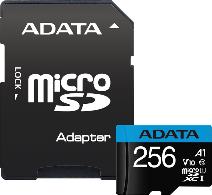 Immagine prodotto Adata Scheda di memoria flash Premier (adattatore da microSDXC a SD incluso) (256 GB, microSDXC, U1, UHS-I)