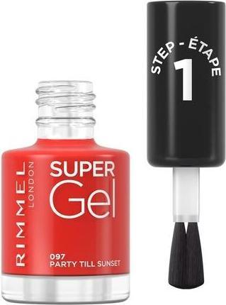 Actual product image Rimmel London Rimmel - Super Gel STEP1 - Gel nail polish 12 ml 097 Party Till Sunset - (097 Party Till Sunset, Gel-Effect Nail Polish)