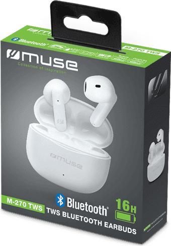 Immagine prodotto Muse | Auricolari True Wireless | M-270 TWS | Bluetooth | Bianco (16 h, Senza fili)