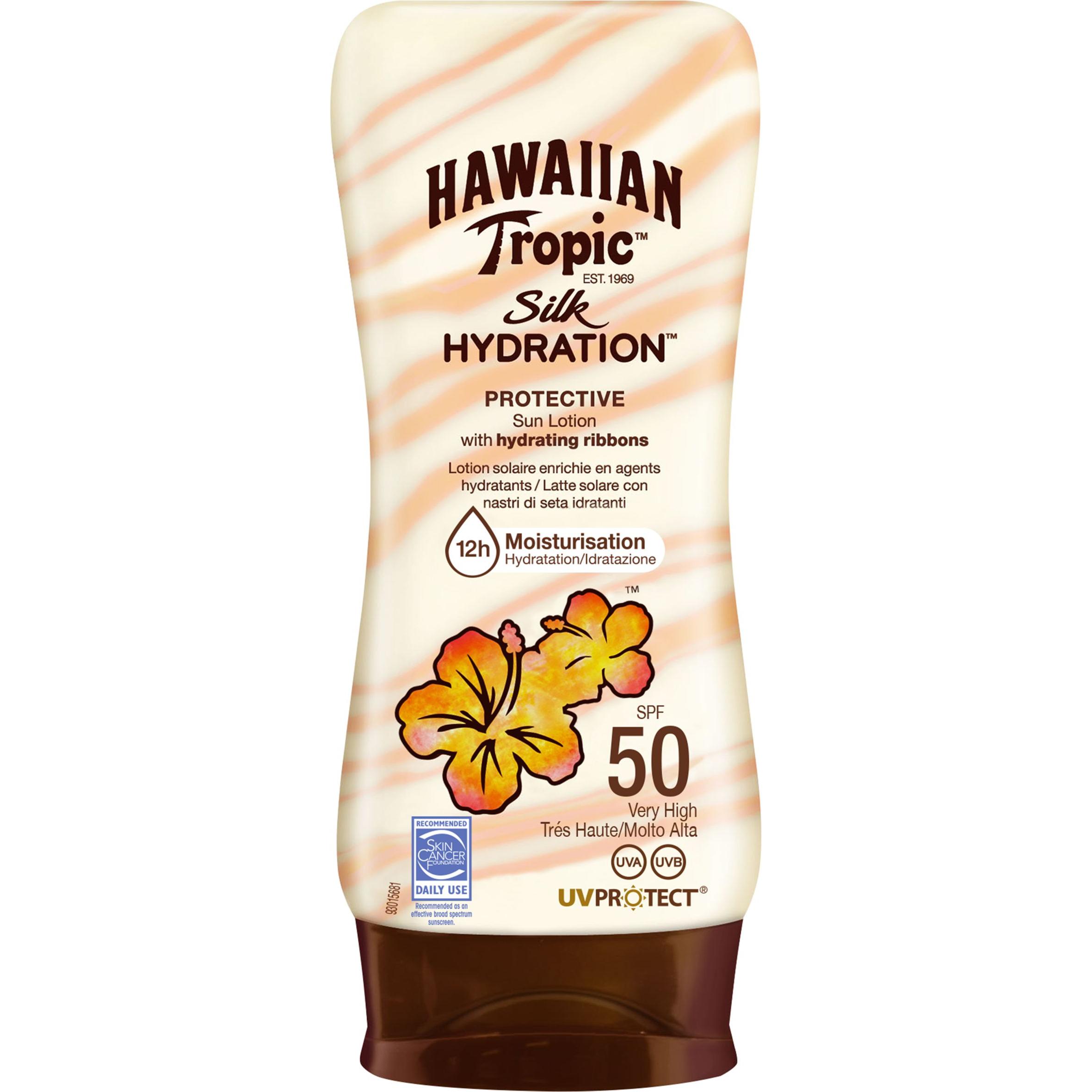 Hawaiian Tropic, Zonnecrème, Zijdehydratatie (Zonnecrème gezicht, SPF 50, 180 ml)