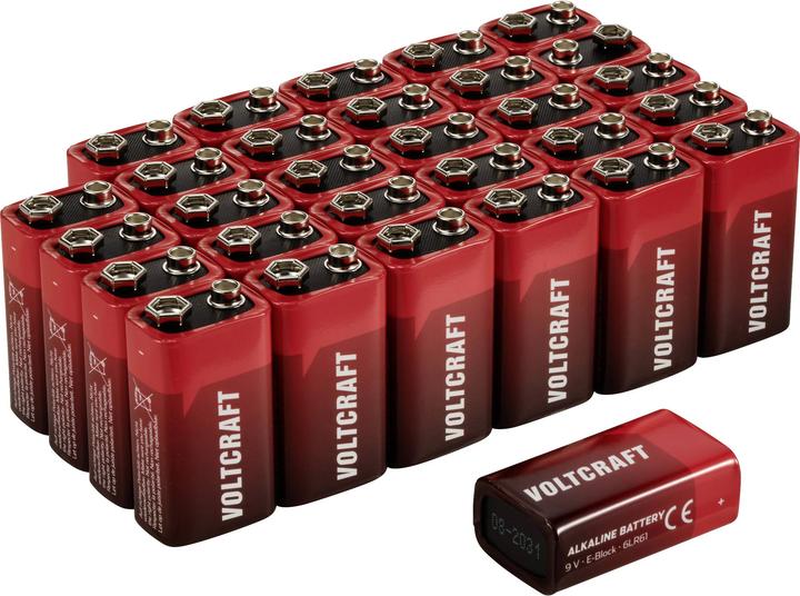 Produktbild Voltcraft VC-16107990 9 V Block-Batterie Alkali-Mangan 550 mAh 9 V 30 St. (30 Stk., 9V Block, 550 mAh)
