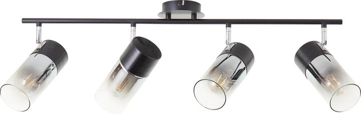Image du produit Brilliant Alia rampe de spots 4 flammes noir/verre fumé Dimension: 23,5x74,5 (E27)