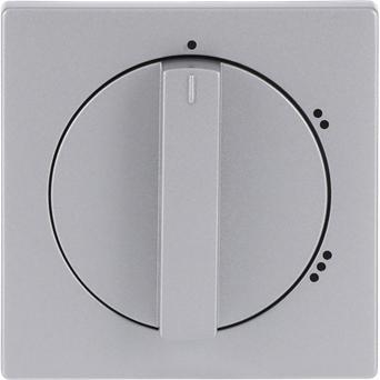 Busch-Jaeger Zentralscheibe mit Drehgriff, mit 2CKA001710A3672, Taster + Schalter, Silber
