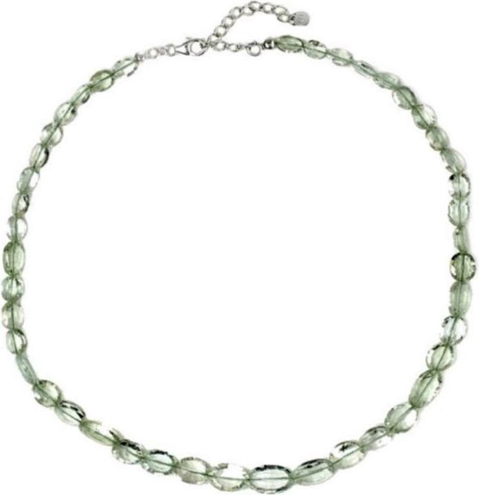Immagine prodotto Xen ametista verde - collana ovale sfaccettata 45 + 5 cm argento 925 (Argento 925, 45 cm)