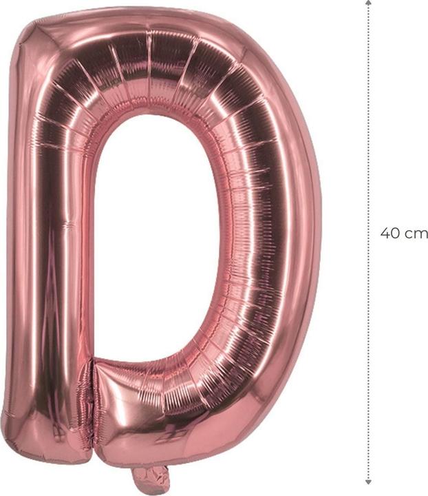 Produktbild Hermex Buchstabenballon D Roségold Geburtstagsparty Ballon Folienballon 40cm (1 x)