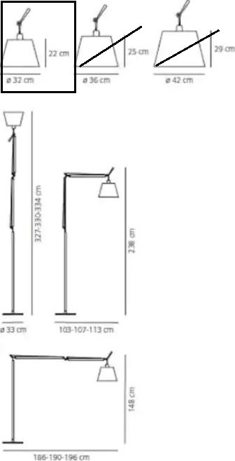 Produktbild Artemide Tolomeo Mega Terra Seta Bodydimmer (E27)