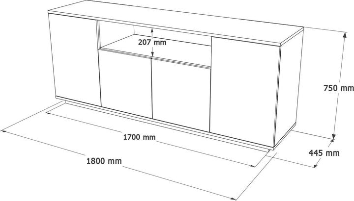 Image du produit Skye Decor Gabriella (180 x 44.5 x 75 cm)