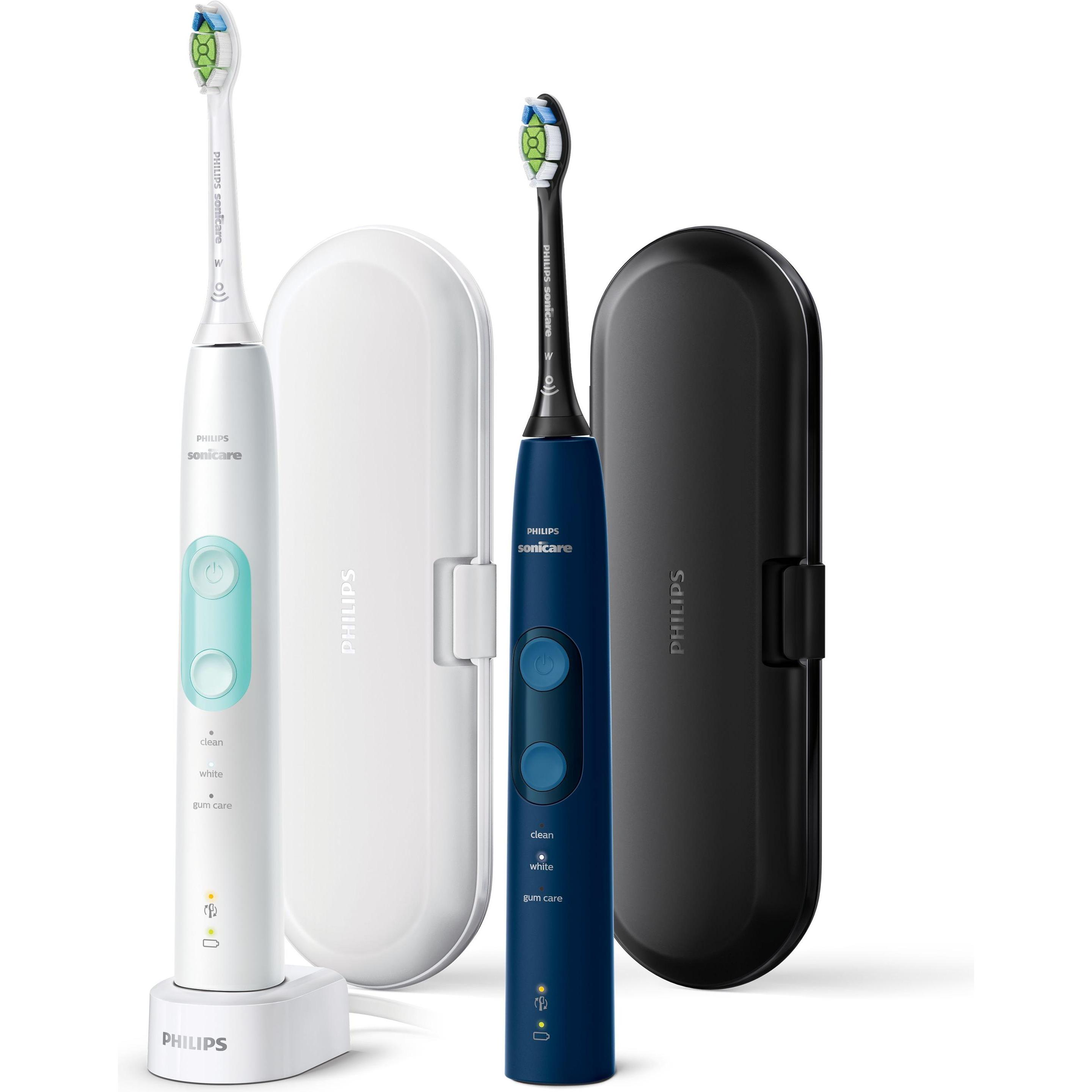 Philips Sonicare, Elektrische Zahnbürste, ProtectiveClean 5100 Doppelpack (Schallzahnbürste)