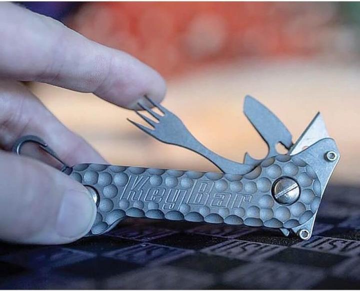 Actual product image KeyBar Cratered Titanium